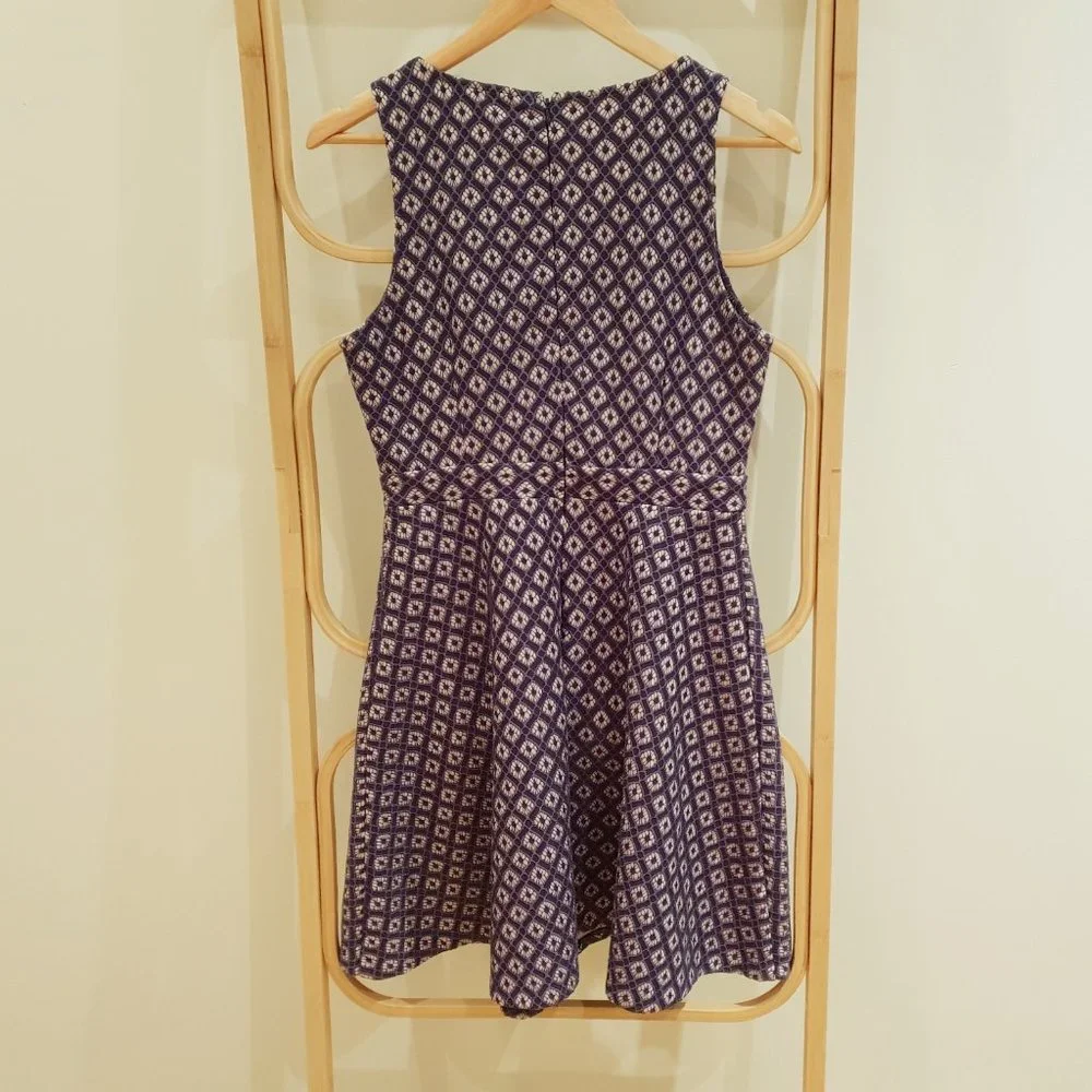 TOKITO Blue Pink Bonded Lace Sleeveless Fit & Flare Dress - Picture 5 of 5